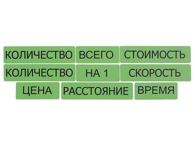 Набор магнитных карточек "Опорные слова к задачам" (фон зелёный) (Арт. 2085)