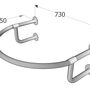 Поручень для раковины полукруглый ПО-2-П0-С4-D38, 730х550х190 мм
