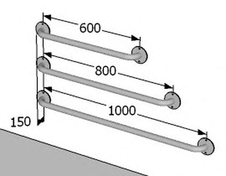 Поручень для МГН ПЛ-1-П0-С2-D38, 800 мм
