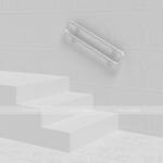 Поручень опорный, двойной, с кронштейнами, комбинированный, пристенный, нержавеющая сталь, D32 мм